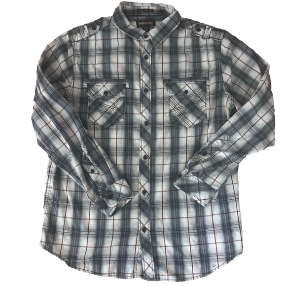 Helix Other - helix men’s Button Up Shirt – Plaid – XL